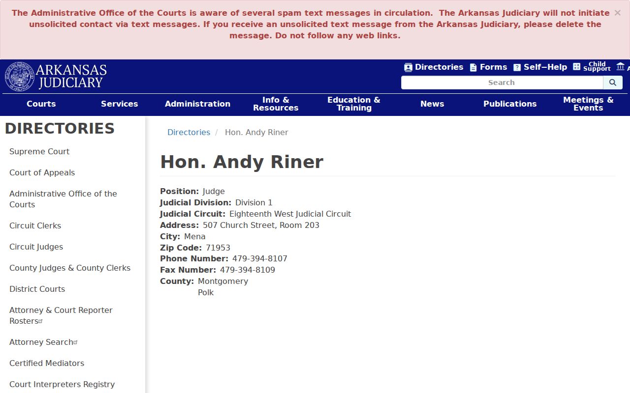 Eighteenth West Circuit assignment for Montgomery County arrest warrant records